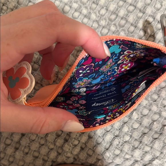 Coral Minnie Mouse Coin Purse with Keychain - Picture 3 of 4